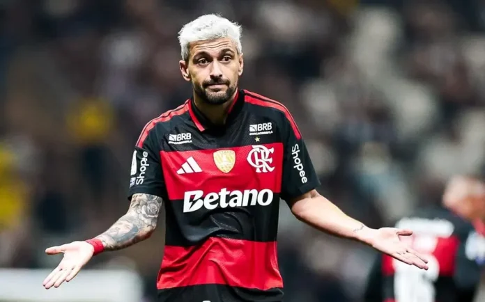 Arrascaeta comemora mais um gol do Flamengo na goleada sobre o Atlético em Belo Horizonte - Foto: Gilvan de Souza / Flamengo