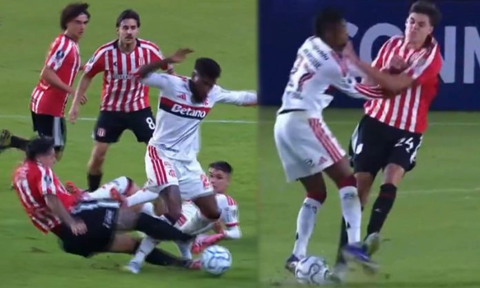 Arbitragem roubou o Flamengo na Argentina e deixou de expulsar 2 jogadores do Estudiantes