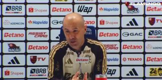 Leonardo Jardim em entrevista coletiva após vitória do Flamengo sobre o Santos no Maracanã