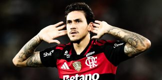 Pedro comemora mais um gol do Flamengo sobre o Fluminense no Maracanã - Foto: Gilvan de Souza / Flamengo