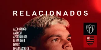 Jogadores do Flamengo relacionados para o jogo contra o Atlético-MG
