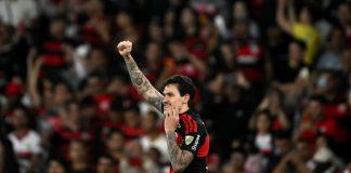 Pedro marcou o gol da vitória do Flamengo sobre o Estudiantes no Maracanã - Foto: Lucas Bayer / Lance!