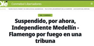 Repercussão no Diário argentino Olé
