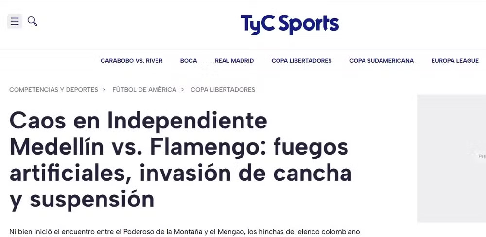 Repercussão no TyC Sports