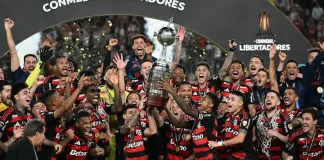 Flamengo comemorando o título do Campeonato Libertadores da América 2025