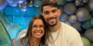 Lucas Paquetá e sua mãe Cris Tollentino
