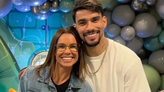 Lucas Paquetá e sua mãe Cris Tollentino
