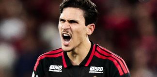 Pedro comemora gol contra o Coritiba no Maracanã. Foto: Flamengo