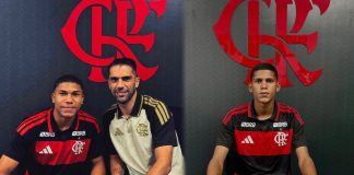 Guilherme Cruz e José Eduardo assinam contrato profissional com o Flamengo