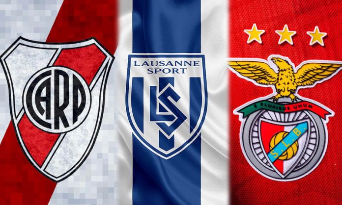 River Plate, Lausanne da Suíça e Benfica