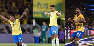 Alex Sandro, Danilo e Paquetá, pela Seleção Brasileira para a Copa do Mundo