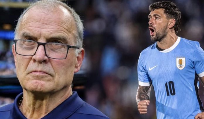 Marcelo Bielsa e Arrascaeta pela Seleção Uruguaia