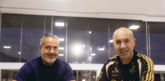 Boto, diretor do Flamengo e Léo Jardim técnico do Flamengo