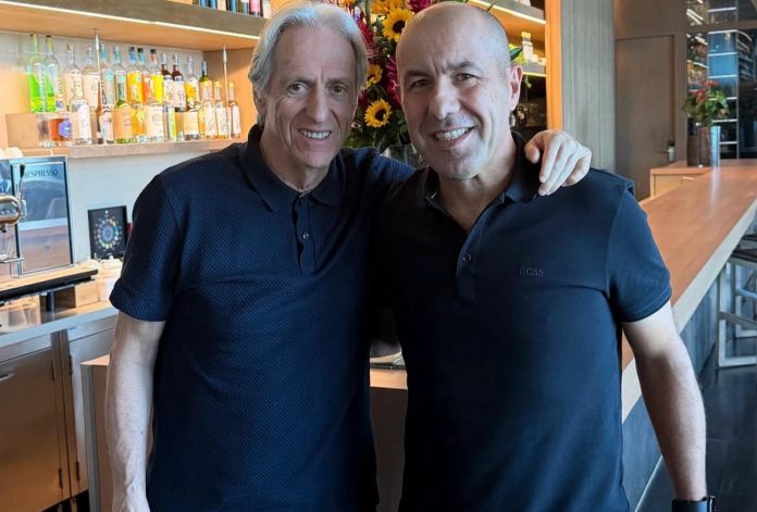Léo Jardim e Jorge Jesus, almoçam juntos no Rio de Janeiro