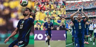 Paquetá, Alex Sandro e Danilo pela Seleção Brasileira