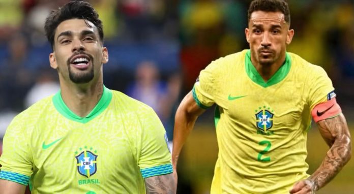 Paquetá e Danilo jogadores do Flamengo, pela Seleção Brasileira na Copa do Mundo