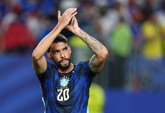Paquetá vibrando a vitória contra o Haiti pela Seleção Brasileira na Copa do Mundo
