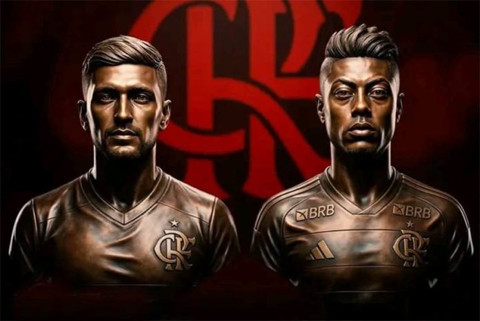 Arrascaeta e Bruno Henrique vão ganhar busto na Gávea no dia do aniversário do Flamengo