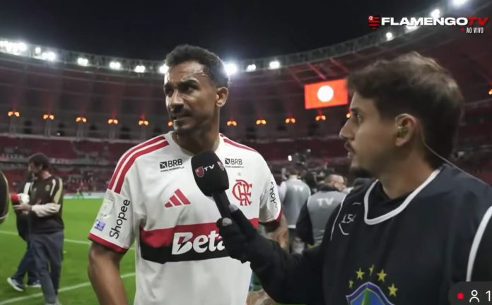 Zagueiro Danilo em entrevista após empate do Flamengo com o Inter no Beira-Rio