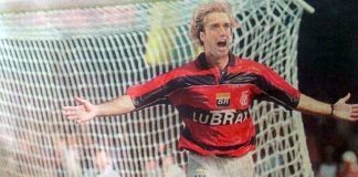 Foto montagem do artilheiro Gabriel Batistuta, publicada pelo Jornal O Dia em 1999