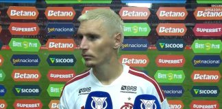 Varela em entrevista após empate do Flamengo com o Inter no Beira-Rio