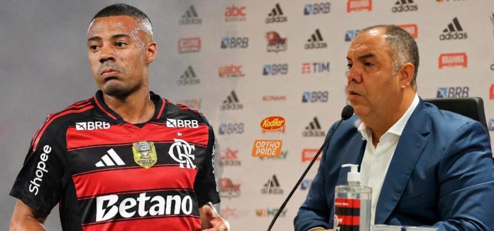 De La Cruz jogador do Flamengo e Marcos Braz ex-dirigente do Flamengo