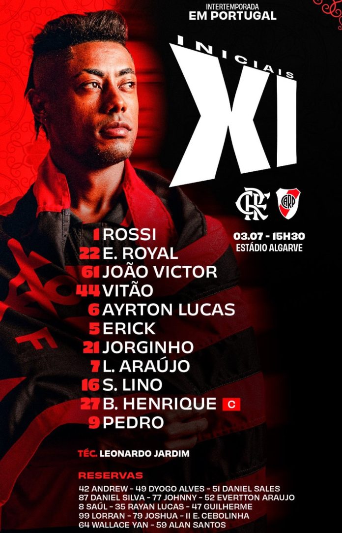 Escalação do Flamengo no jogo de hoje contra o River Plate na Intertemporada em Portugal