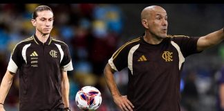 Filipe Luís, ex-técnico do Flamengo e Léo Jardim atual técnico do Flamengo