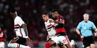 Flamengo x São Paulo pela libertadores no Maracanã no último domingo (26)