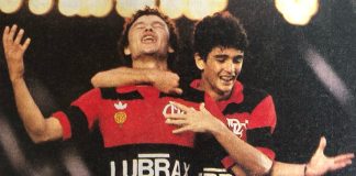 Flamengo com patrocínio da Lubrax em 1984