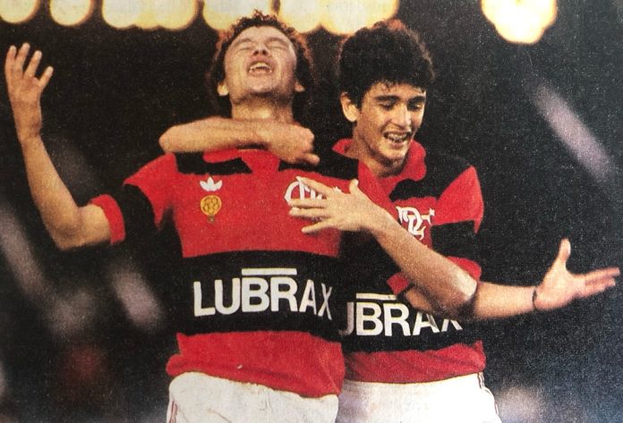 Flamengo com patrocínio da Lubrax em 1984