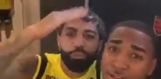 Ex jogador do Flamengo Gabi Gol junto de Lorran jogador do Flamengo