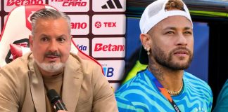 Boto, diretor do Flamengo e Neymar.