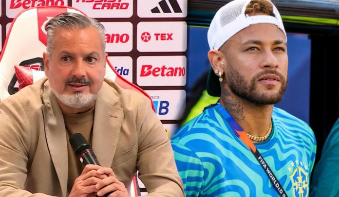 Boto, diretor do Flamengo e Neymar.