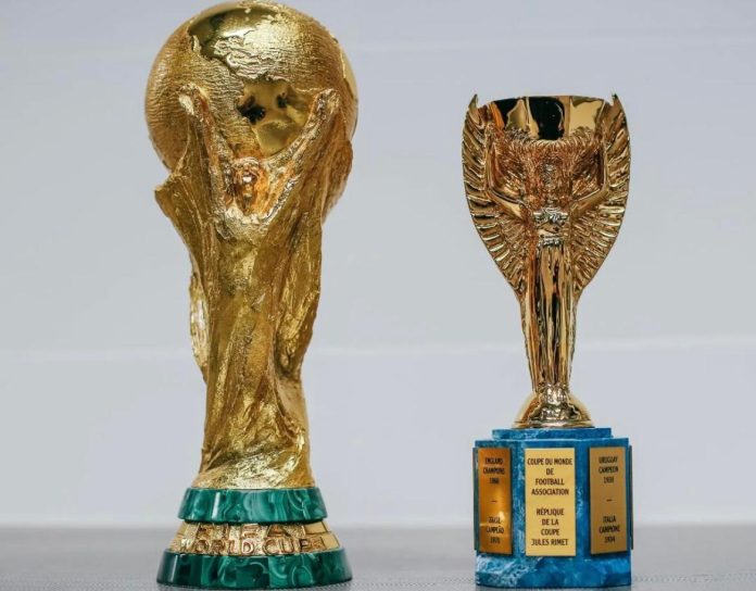 Taças históricas da Copa do Mundo. Foto: Julliana Nascimento / Flamengo