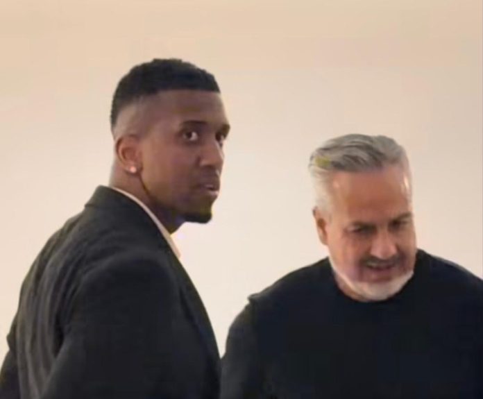 William Bento, empresário do atacante Luiz Henrique, do Zenit e José Boto diretor do Flamengo
