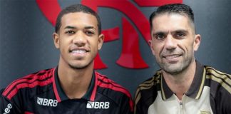 Aiyran em sua chegada ao Flamengo