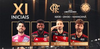 Escalação do Flamengo para o jogo contra o Cruzeiro no Maracanã