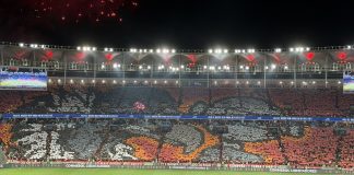 Lindo mosaico da Nação Rubro-Negra na classificação do Flamengo na Libertadores