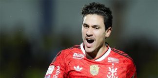 Pedro comemora mais um gol do Flamengo na goleada sobre o Mirassol - Foto: Gilvan de Souza / Flamengo