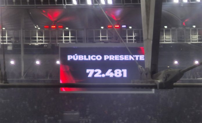 Público presente na vitória do Flamengo sobre o Cruzeiro no Maracanã
