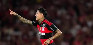Pulgar marca um golaço na vitória do Flamengo sobre o Vitória no Maracanã - Foto: Gilvan de Souza / Flamengo