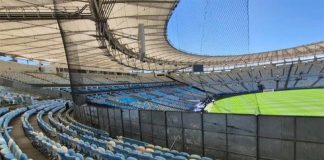 Rede de proteção da torcida visitante no Maracanã