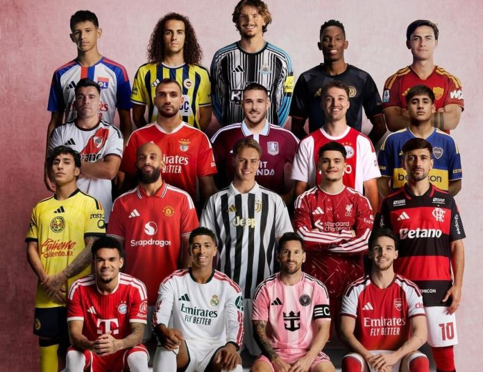Flamengo é o único brasileiro na campanha da Adidas dos novos uniformes. Foto: Adidas / Instagram