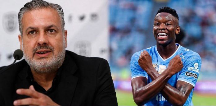 Boto, diretor do Flamengo e Luiz Henrique jogador do Zenit