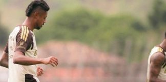 Bruno Henrique treinando no Ninho do Urubu