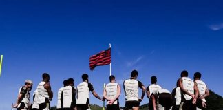 Jogadores do Flamengo durante treino no Ninho do Urubu