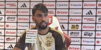 Lucas Paquetá dando entrevista pelo Flamengo. Foto: Reprodução