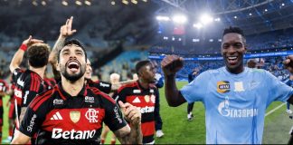 Paquetá jogador do Flamengo e Luiz Henrique jogador do Zenit