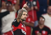 Arrascaeta marcou o gol de empate do Flamengo contra o Del Valle no Maracanã